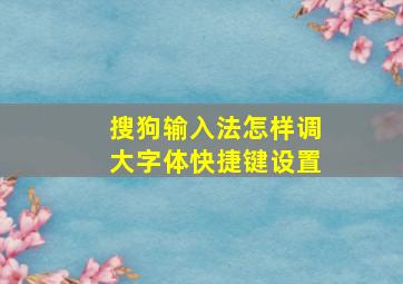 搜狗输入法怎样调大字体快捷键设置