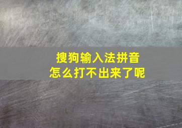 搜狗输入法拼音怎么打不出来了呢