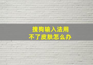 搜狗输入法用不了皮肤怎么办