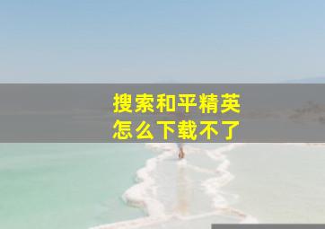 搜索和平精英怎么下载不了