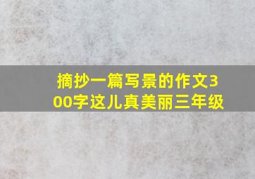 摘抄一篇写景的作文300字这儿真美丽三年级