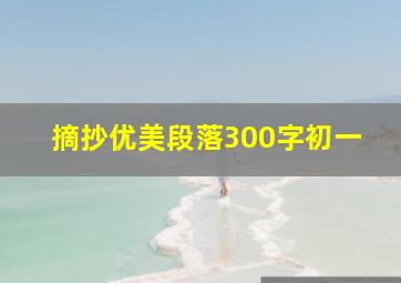 摘抄优美段落300字初一