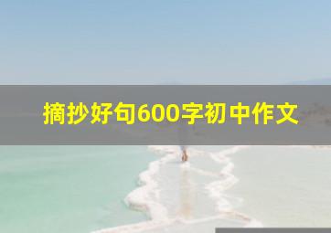 摘抄好句600字初中作文