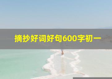 摘抄好词好句600字初一