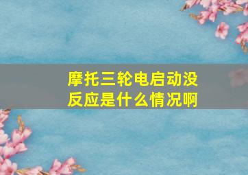 摩托三轮电启动没反应是什么情况啊