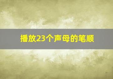 播放23个声母的笔顺