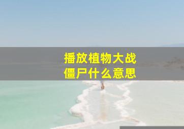 播放植物大战僵尸什么意思