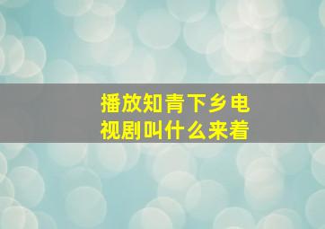 播放知青下乡电视剧叫什么来着