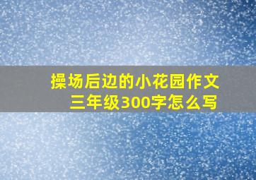 操场后边的小花园作文三年级300字怎么写