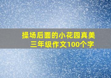 操场后面的小花园真美三年级作文100个字