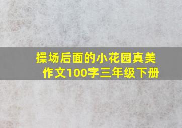 操场后面的小花园真美作文100字三年级下册