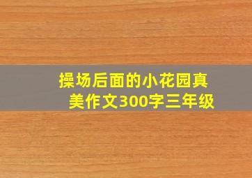 操场后面的小花园真美作文300字三年级