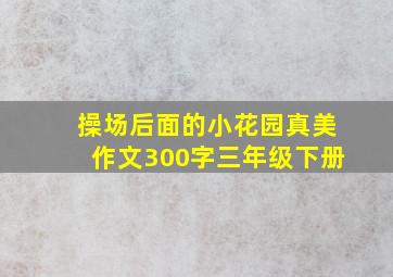 操场后面的小花园真美作文300字三年级下册