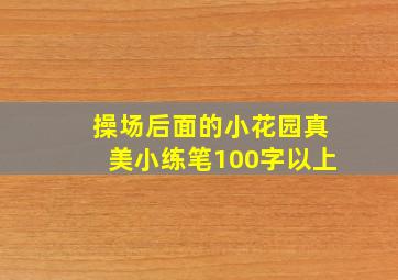 操场后面的小花园真美小练笔100字以上