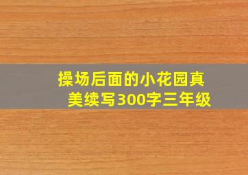 操场后面的小花园真美续写300字三年级