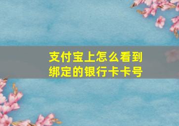 支付宝上怎么看到绑定的银行卡卡号