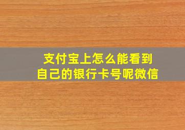 支付宝上怎么能看到自己的银行卡号呢微信