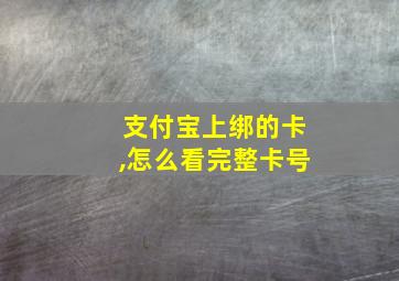 支付宝上绑的卡,怎么看完整卡号