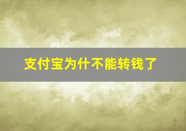 支付宝为什不能转钱了