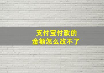 支付宝付款的金额怎么改不了