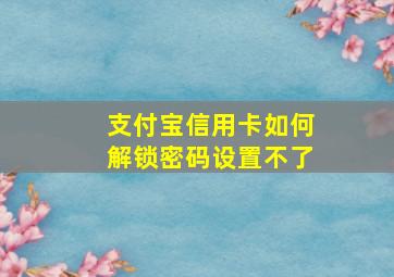 支付宝信用卡如何解锁密码设置不了