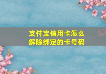 支付宝信用卡怎么解除绑定的卡号码