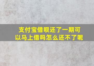 支付宝借呗还了一期可以马上借吗怎么还不了呢