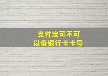 支付宝可不可以查银行卡卡号