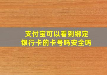 支付宝可以看到绑定银行卡的卡号吗安全吗