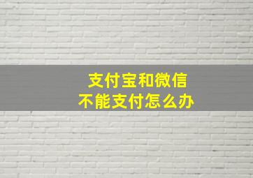 支付宝和微信不能支付怎么办