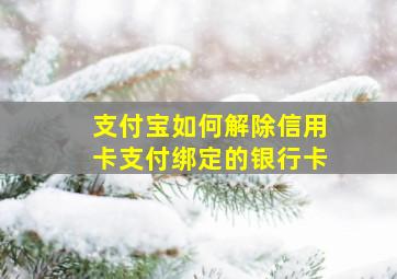 支付宝如何解除信用卡支付绑定的银行卡