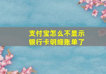 支付宝怎么不显示银行卡明细账单了