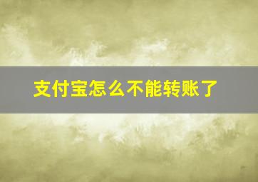 支付宝怎么不能转账了