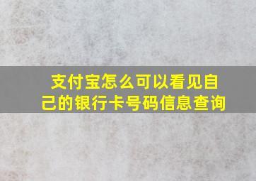 支付宝怎么可以看见自己的银行卡号码信息查询