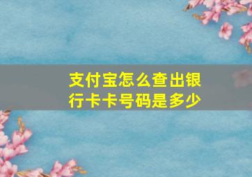 支付宝怎么查出银行卡卡号码是多少