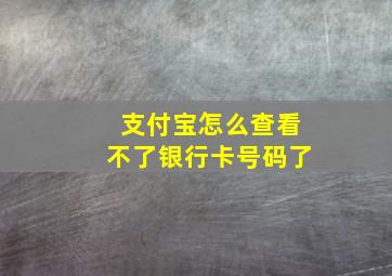 支付宝怎么查看不了银行卡号码了