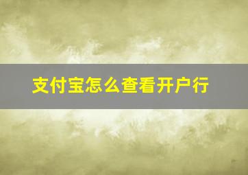 支付宝怎么查看开户行