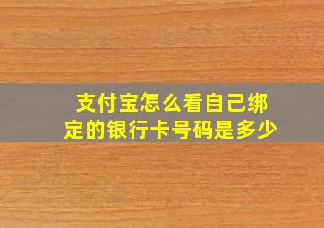 支付宝怎么看自己绑定的银行卡号码是多少