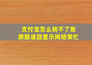 支付宝怎么转不了账原路退回显示网络繁忙