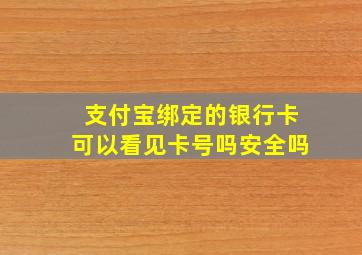 支付宝绑定的银行卡可以看见卡号吗安全吗