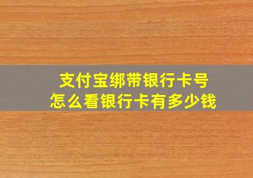 支付宝绑带银行卡号怎么看银行卡有多少钱