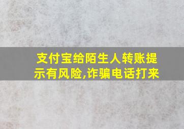 支付宝给陌生人转账提示有风险,诈骗电话打来