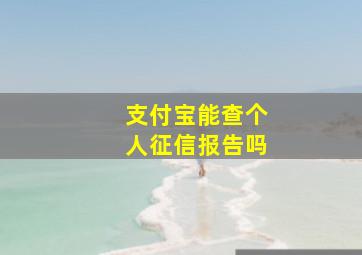 支付宝能查个人征信报告吗