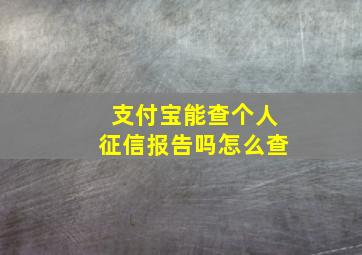 支付宝能查个人征信报告吗怎么查