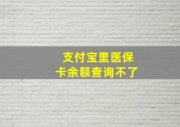 支付宝里医保卡余额查询不了