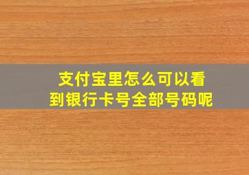 支付宝里怎么可以看到银行卡号全部号码呢