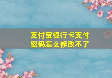 支付宝银行卡支付密码怎么修改不了