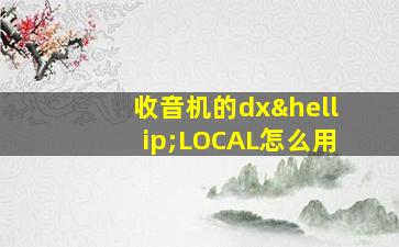 收音机的dx…LOCAL怎么用