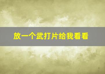 放一个武打片给我看看