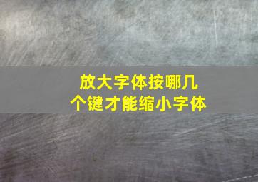 放大字体按哪几个键才能缩小字体